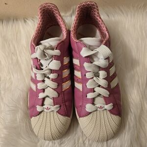 Adidas Women Sneakers Shoes White & Pink Size US 8-UK 6 1/2